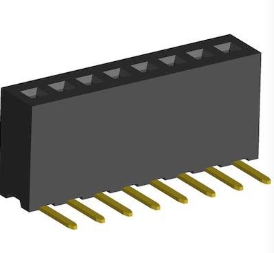 1.27mm PCB Socket Single Row RA Dip Type